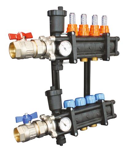 Collecteur PCBT Polyamide - entrées F26/34 - 4 départs 3/4EK